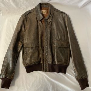 Banana Republic leather / wool trim bomber jacket